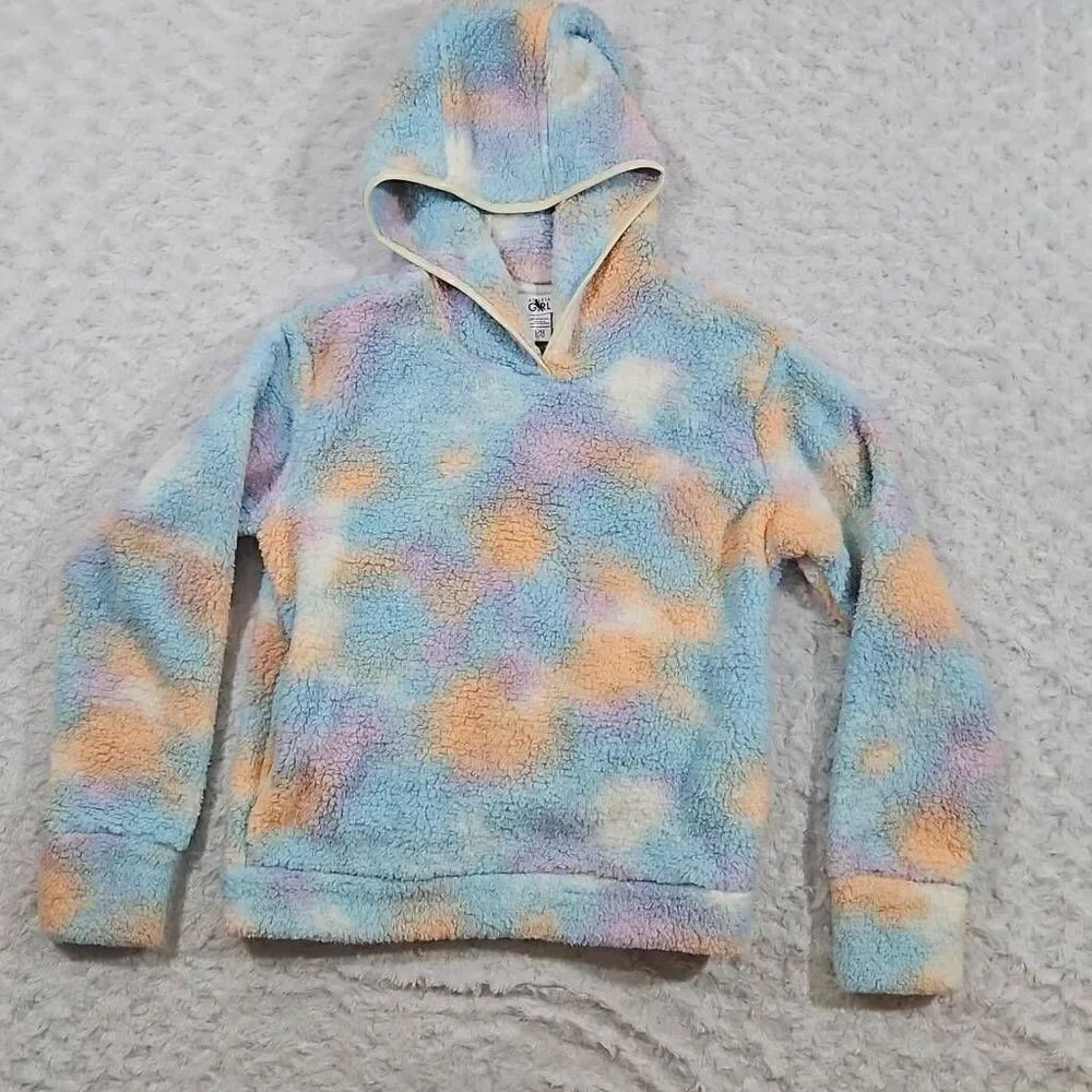 Athleta girl NWOT so snug tie dye printed Sherpa hoodie girls large / 12